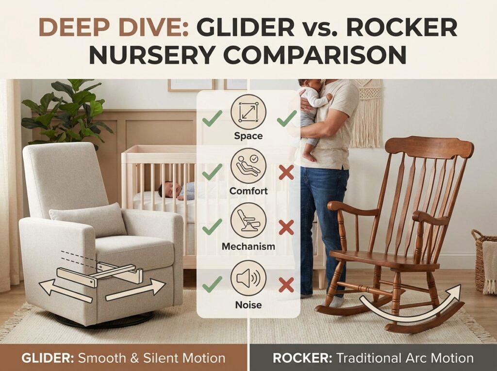 Glider vs. Rocker for Nursery best Chair Comparision