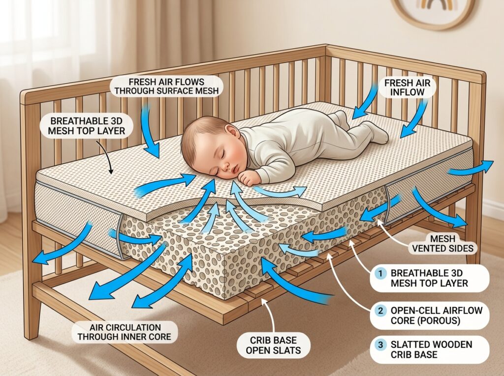 breathable crib mattress